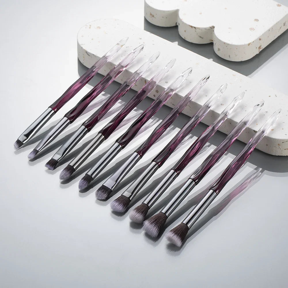 5-10 purple makeup brush quality synthetic foundation, loose powder contouring concealer eyeshadow, professional makeup tool