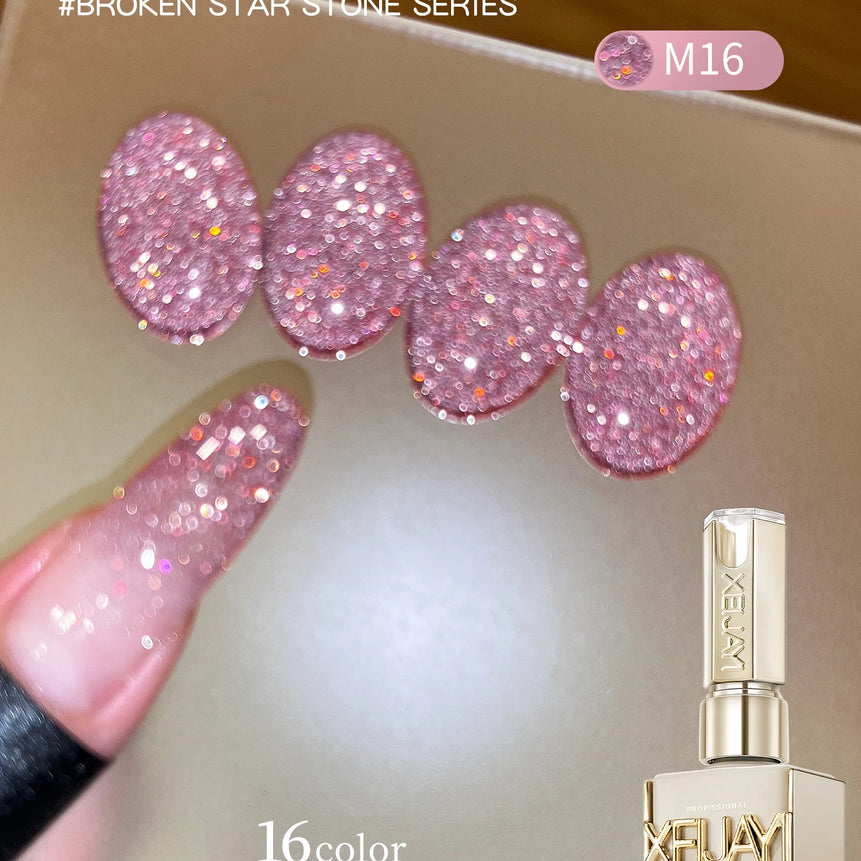 Diamond Glitter Nail Art 16 Colors 15ml Gel Nail Polish Soaking UV LED Nail Gel Salon Female Nail Art Tools Fashion