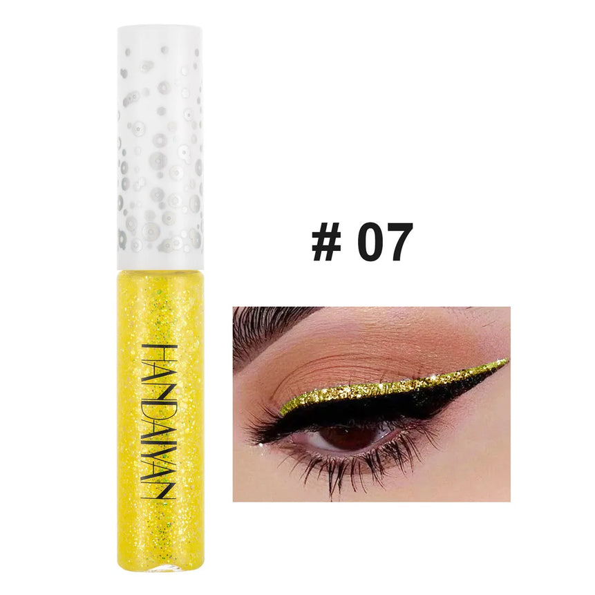 12 Colors Shiny Eye Liners Cosmetics For Women Pigment Silver Rose Gold Color Glitter Liquid Eyeliner Metallic Colorful Makeup