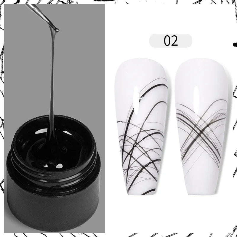 PUENTE Sparkle Platinum Gel Nail Polish 5ML Shiny Gold Silver Glitter Painting Gel Drawing Semi Permanent Varnish For Manicure