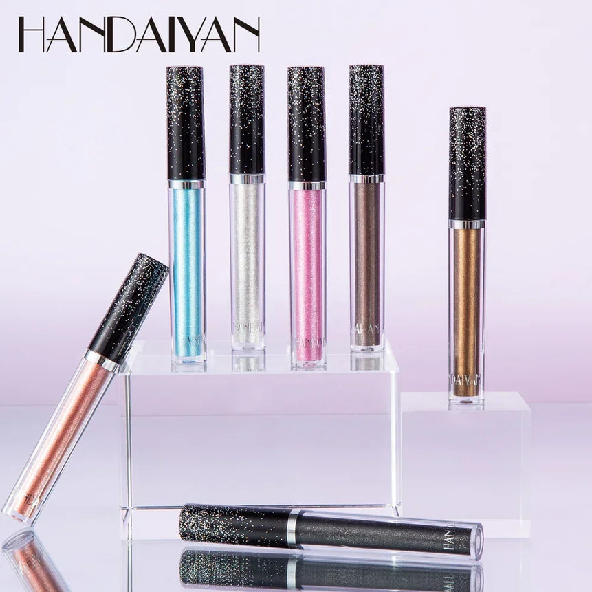 HANDAIYAN Liquid Eyeshadow Metallic Diamond Shiny Eye Liner Pen Giltter Eyeshadow Palette Lasting Shimmer Brighten Cosmetics
