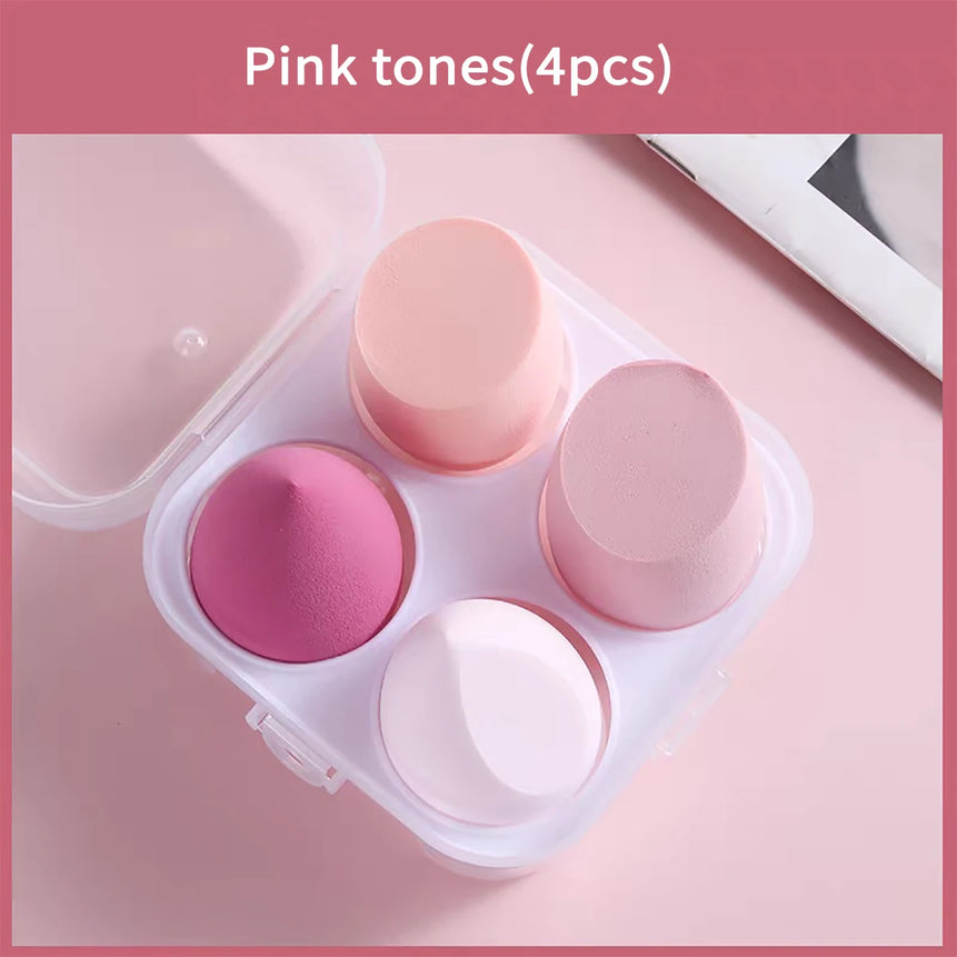 4pcs Makeup Sponge Set | Soft Latex-Free Foundation & Powder Puff | Flawless Blending, Skin-Friendly, Washable