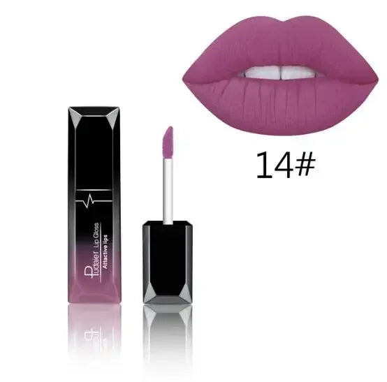 Matte Lips Makeup Waterproof lipgloss  Velvet liquid matte lipstick Long Lasting  Nude Lip Gloss Cosmetics P1201#
