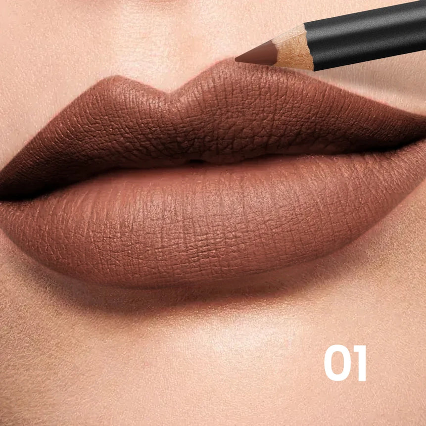 Pudaier 6-Color Waterproof Matte Lip Liner - Long-Lasting, Non-Transfer Formula, Matte Finish, 6 Versatile Shades