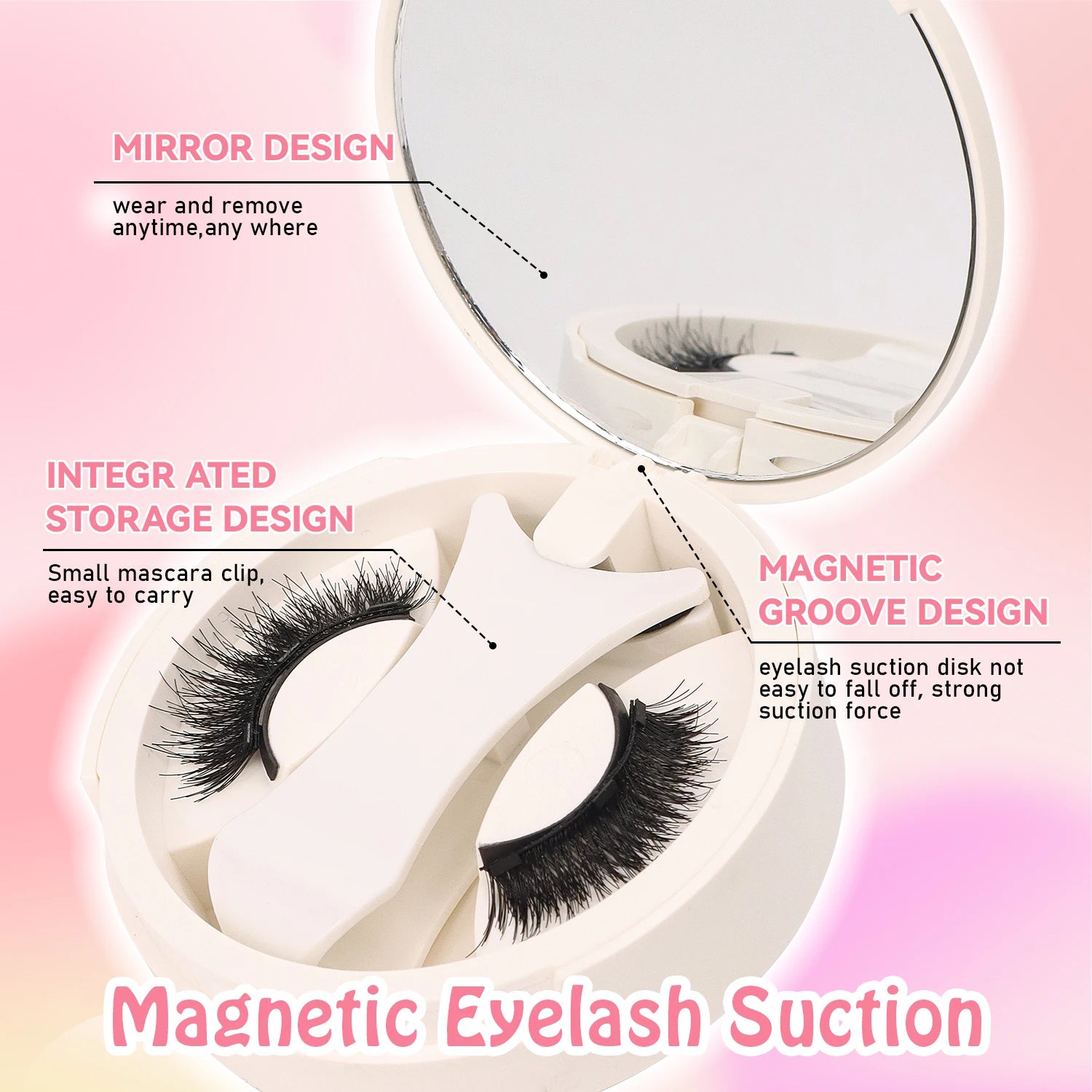 Magnetic Eyelashes 1 Pair Reusable Magnetic Eyelashes with Applicator No Glue Needed Eyelashes Cat Eye Thick Lash Clusters Kit E