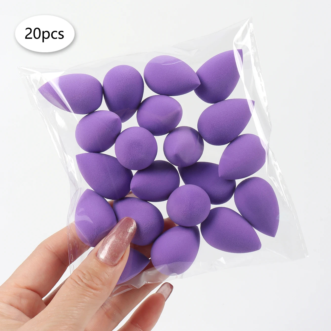 20 件装 Mini Finger Puff Beauty Cosmetic Foundation Cosmetic Sponge Makeup Blender Suitable for Cream & Powder Concealer
