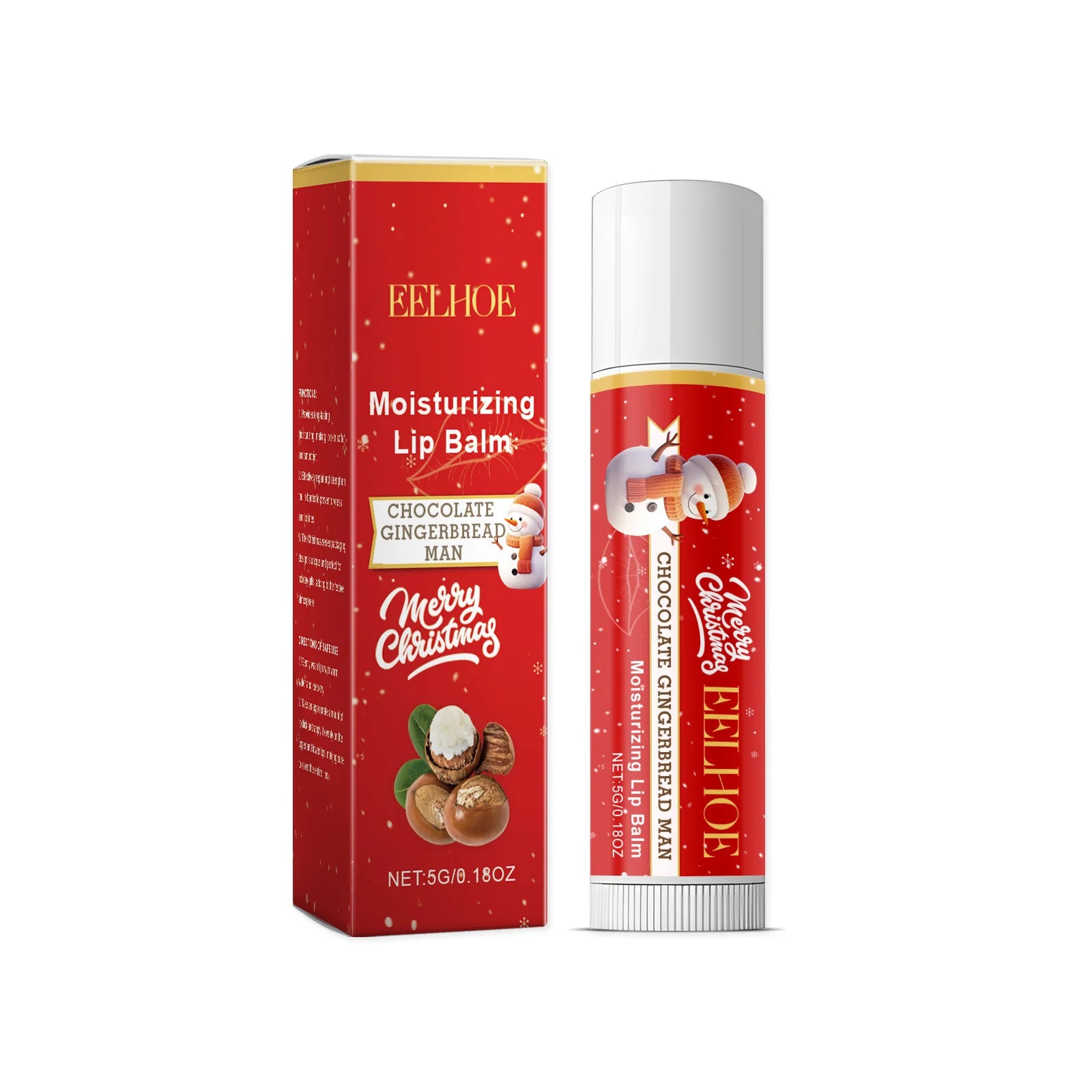 Festive Christmas Lip Balm, Intensive Hydrating & Nourishing Lip Care Formula, Soothing Lip Treatment Stick, Holiday Limited Edi