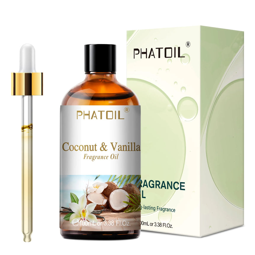 PHATOIL 100ml Fragrance Oil Coconut & Vanilla Bubble Gum Sea Breeze White Musk Aroma Fragrance Oils For Candles Soap Making