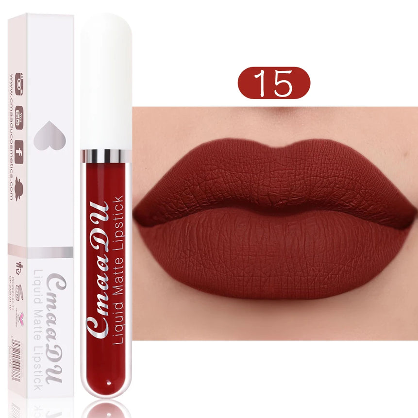 Waterproof Long Lasting Matte Lip Gloss Non Stick Cup Liquid lipstick