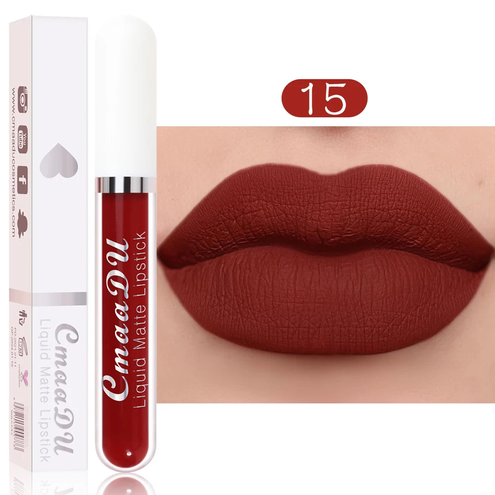 Waterproof Long Lasting Matte Lip Gloss Non Stick Cup Liquid lipstick