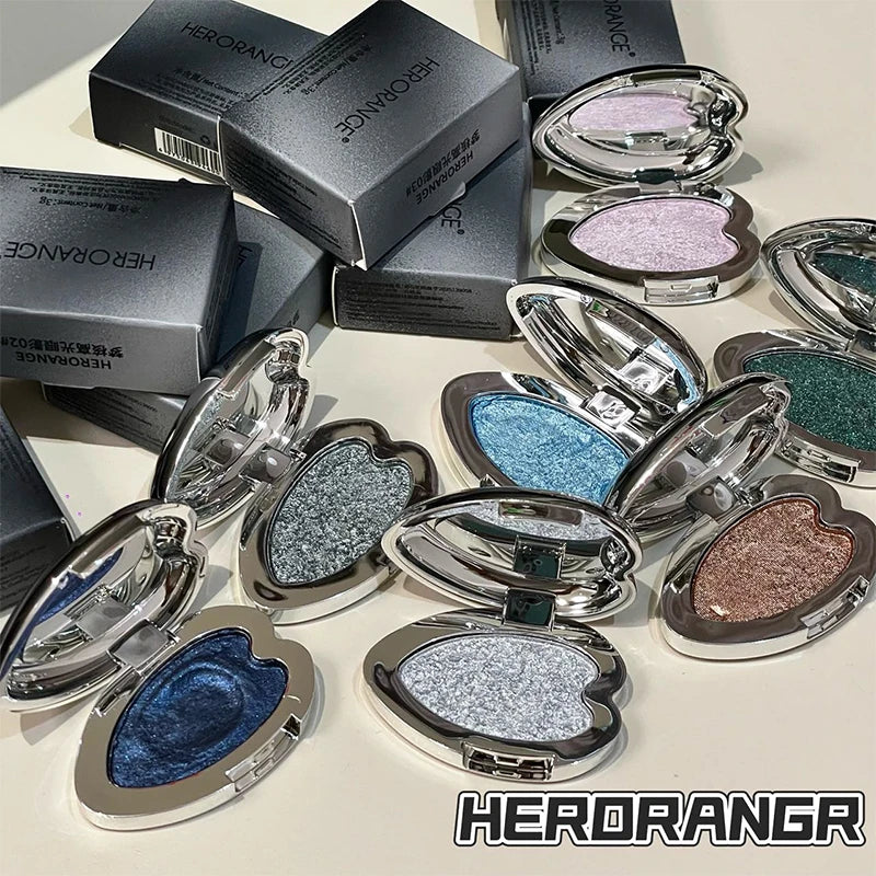 Chameleon Smoked Blue Eyeshadow Monochrome Diamond Highlighter Contouring Palette Fine Flash Brighten Metallic Eye Shadow Makeup