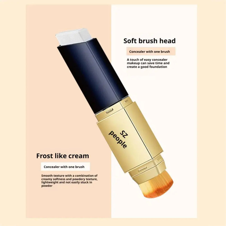 1pcs Dual Ended Foundation Stick Concealer For Face Blemishes High Coverage Lightweight Natural Finish Portable Makeup Stick