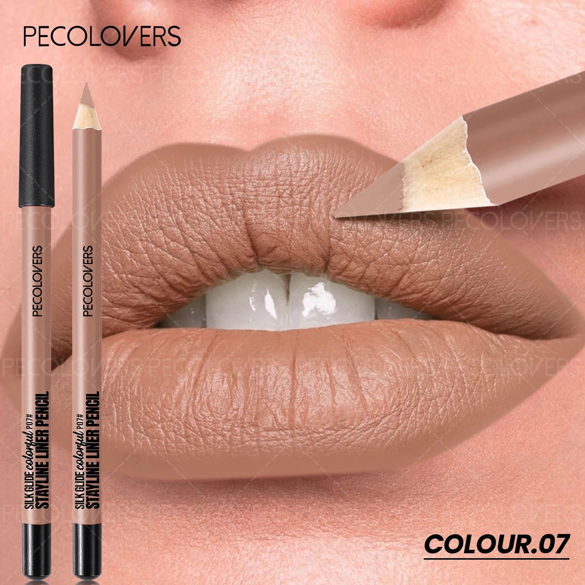 1PC Matte Lip Liner - Pencil Formula, Nude Pink/Brown/Red, Smooth Effect, Three-dimensional Lip, Beginner-friendly