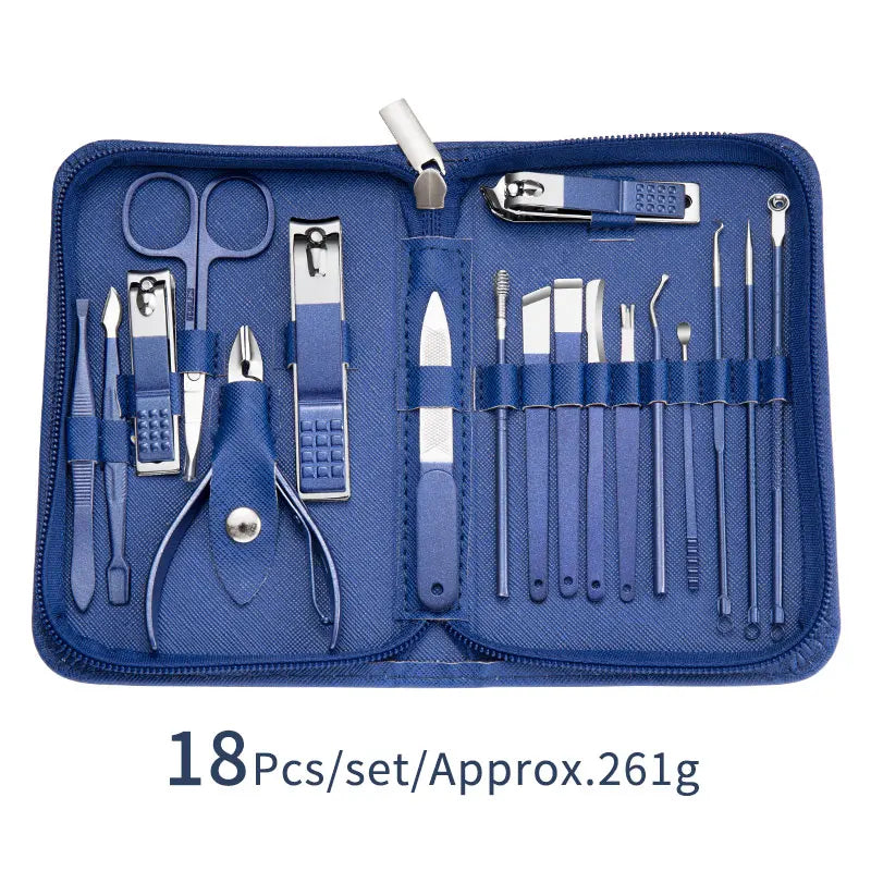 Nail Art Set Scissors Nail Clippers Set Stainless Steel Cutter Pedicure Beauty Manicure Kit with Travel Case Kit 9/18/26Pcs