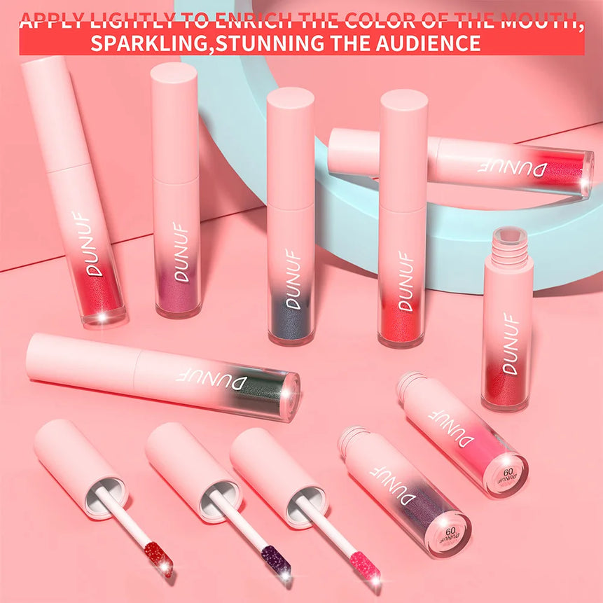 18 Color Sexy Red Diamond Glitter Lip Gloss Metallic Waterproof Long Lasting Matte Shimmer Liquid Lipstick Women Makeup Cosmetic