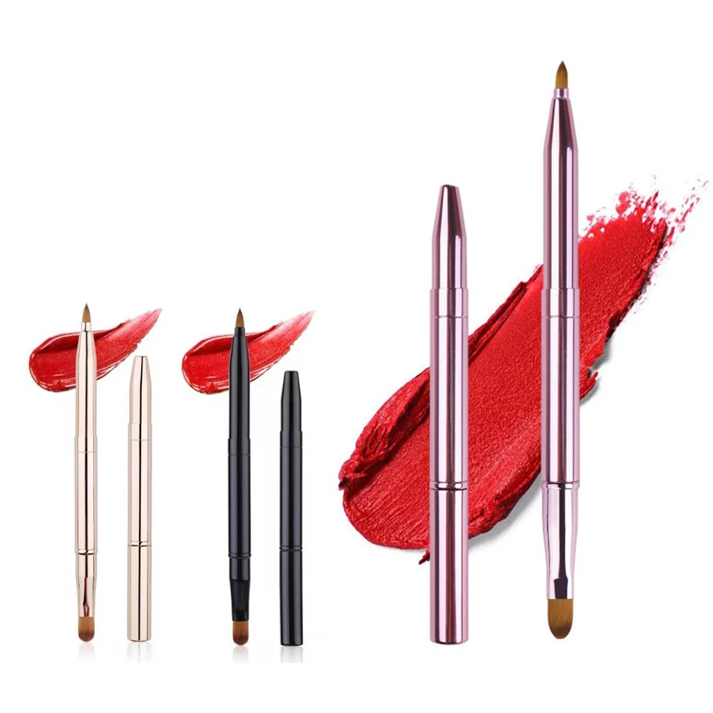 Lip Brush Telescopic Lip Brush Double Head Concealer Makeup Brush Lipstick Brush Portable Lip Brush Multi-function Makeup Tool