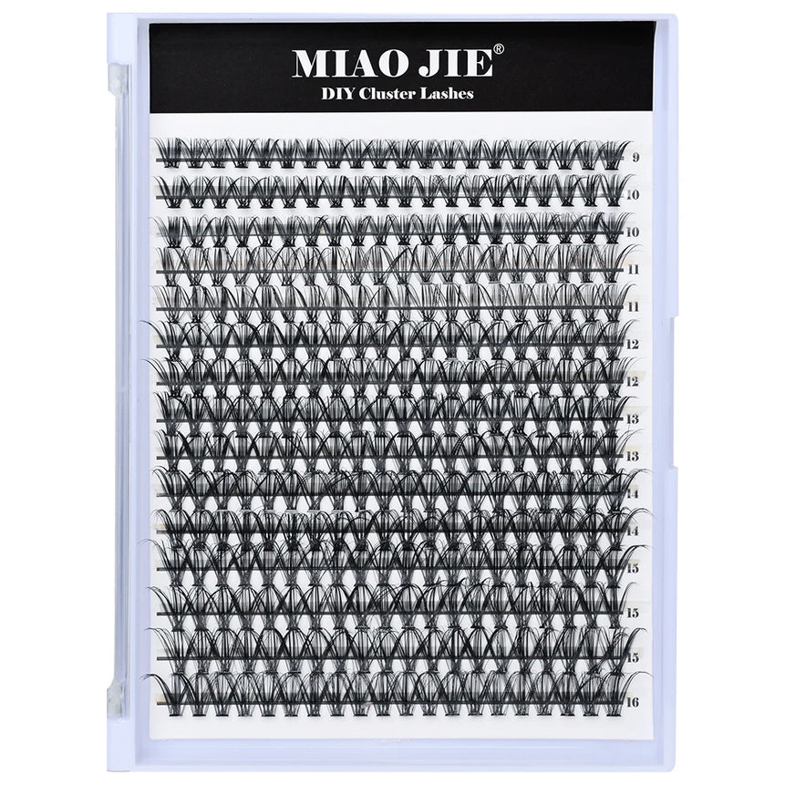 320PCS DIY Mix Clusters Kit 30D/40D Individual False Eyeashes Wispy Fluffy with Applicator Tools  Self-Grafting At Home