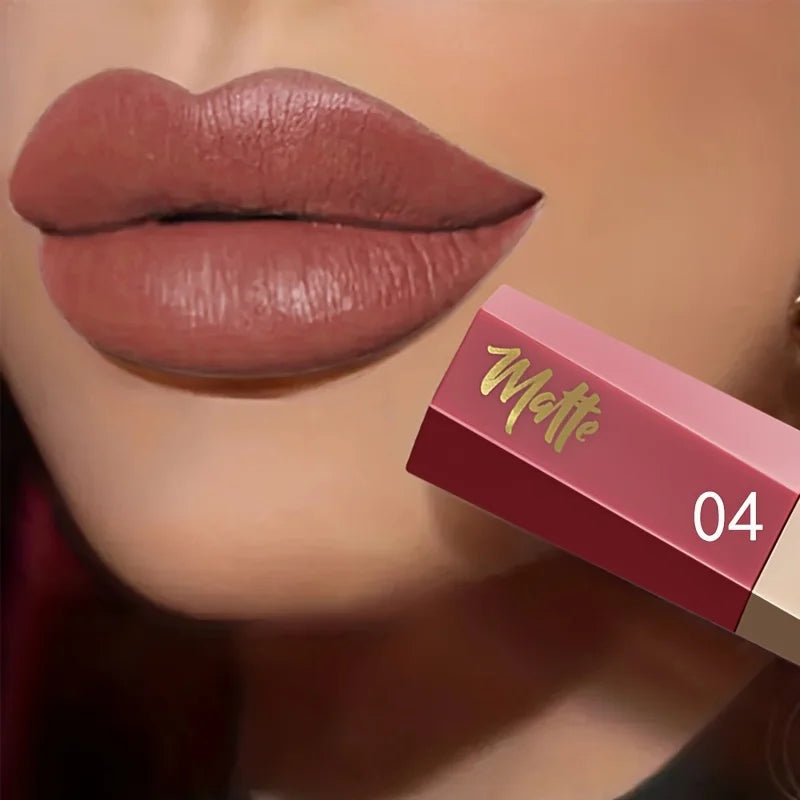 Matte Liquid Lipstick, Long Lasting Waterproof Non-Stick Velvet Lip Color, Lightweight Fog Matte Lip Makeup for Women