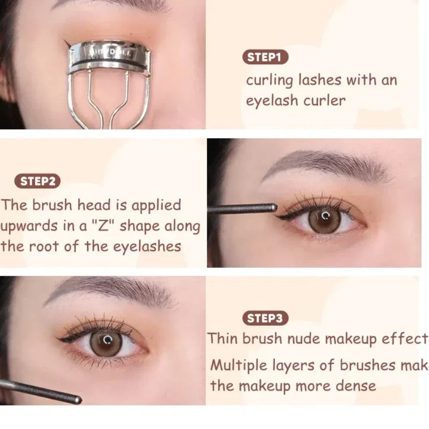Judydoll Mascara Lash Lengthening Curling Thick Mascara Non-smudg Natural Waterproof Quick Dry Long Lasting Eye Makeup Cosmetics