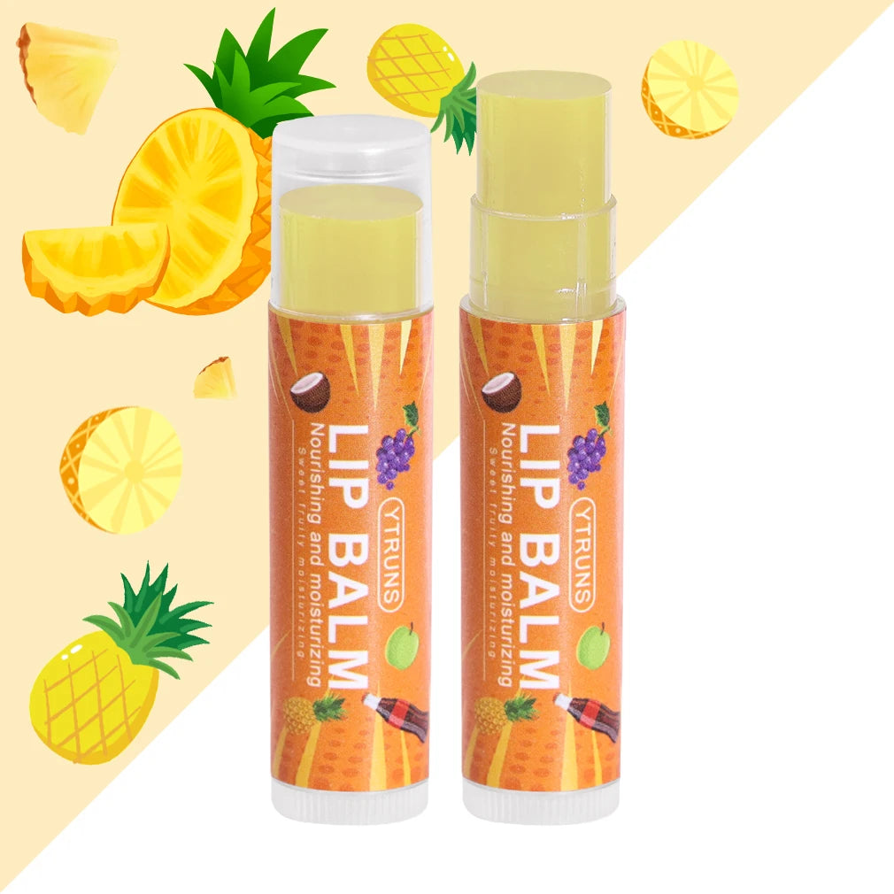 Fruit Flavour Tinted Lip Balm,  Moisturising Lip Treatment with Plant-Based Squalane, Ideal Gift for Mother's Day
