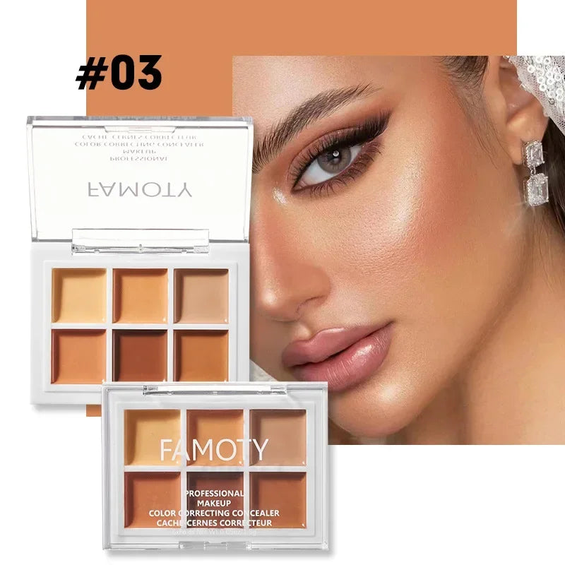 6Color Concealer Palette Correct Skin Tone Cream Cover Acne Dark Circle 9Color Corrector Matte Brighten Contouring Facial Makeup