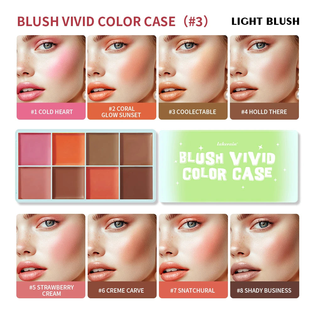 Waterproof Case Cream Highlighter Palette Blush Vivid Color Case Brow Mud Tone Long-Lasting Multiple Uses Makeup Cosmetics