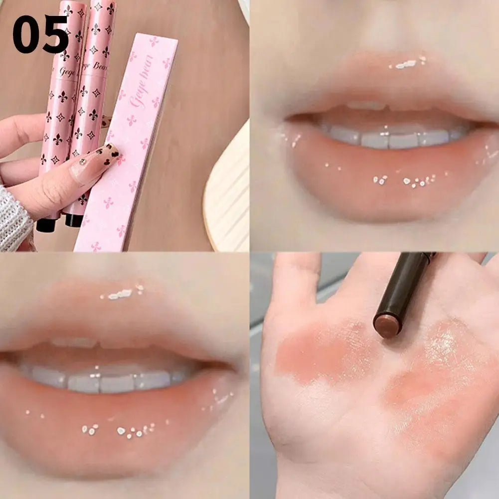 1PCS Glossy Solid Lip Gloss Mirror For Finish Moisturizing Water Light Tint Sweet tea raspberry Lipstick Long Lasting Non Stick