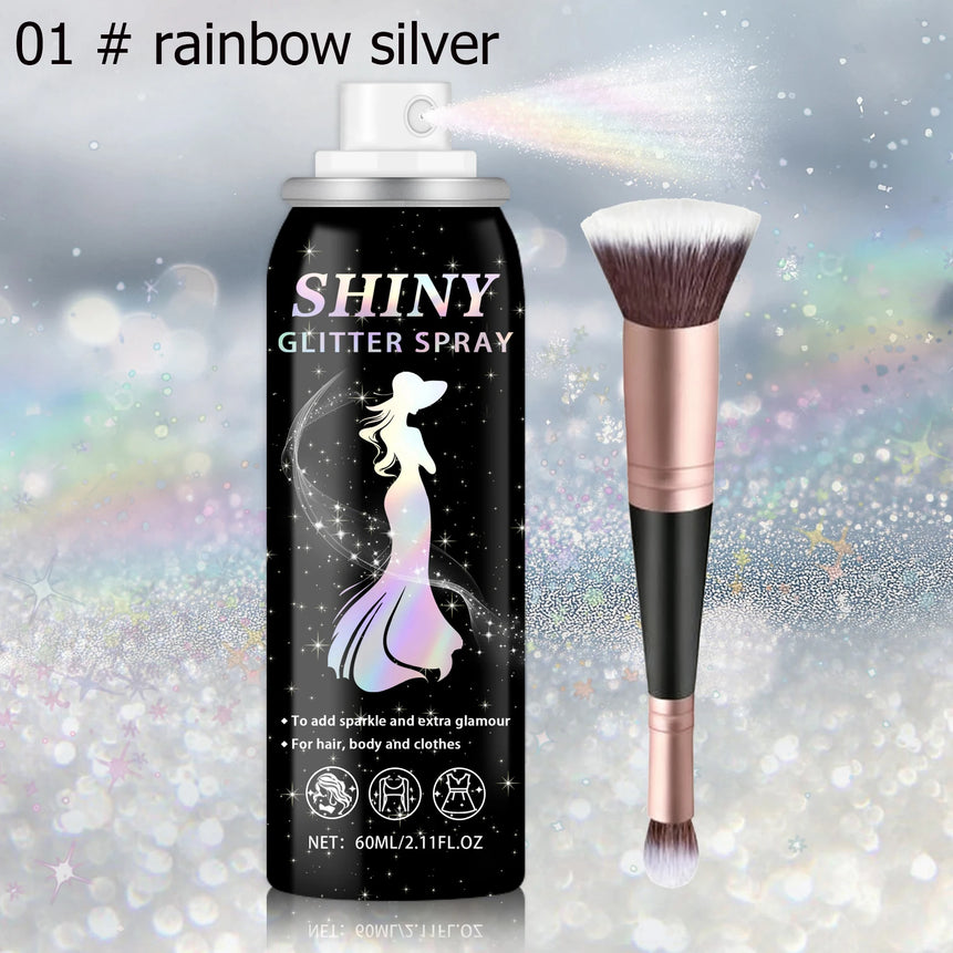 2025 New Holographic Body Glitter Spray for Hair Clothing Quick Drying  Long Lasting Shimmer Christmas Decorative Accessories