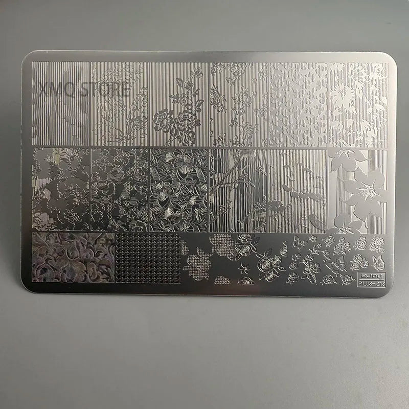 XMQ NAIL ART STAMPING PLATES CHECK TEMPLATES FLOWERS IMAGEPLATE