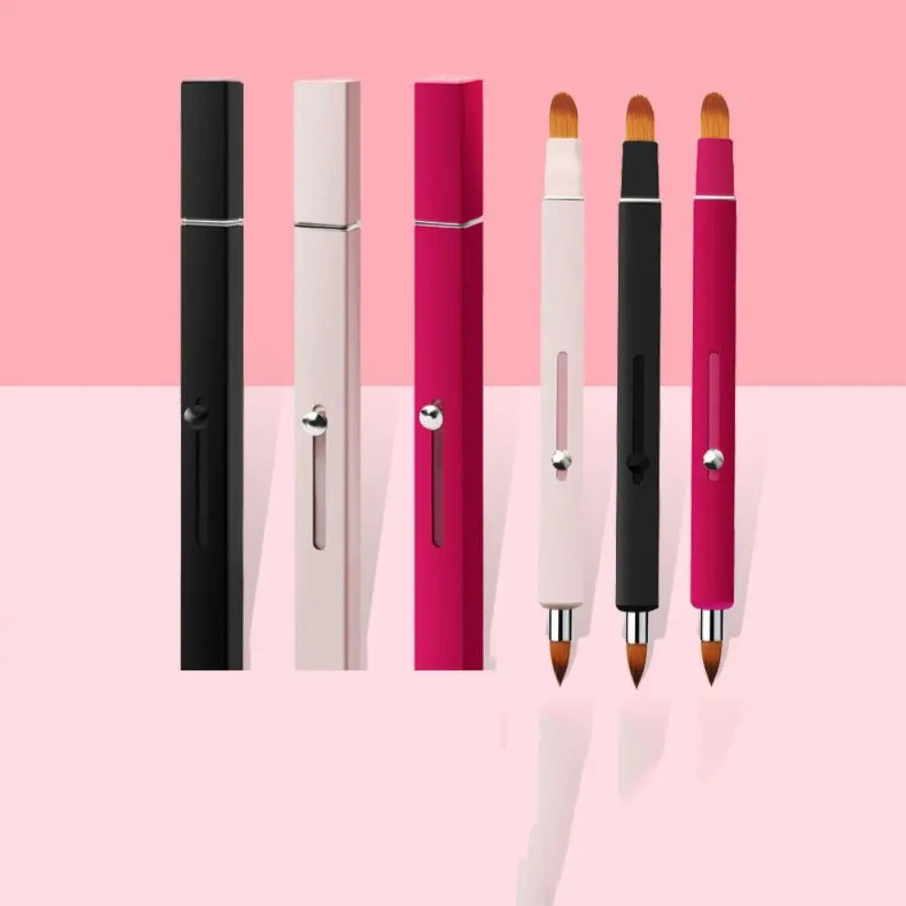 Retractable Lip Makeup Brush Lipstick Lip Gloss Brush Telescopic Dual Use Lip Brush Beauty Tools With Protect Cap
