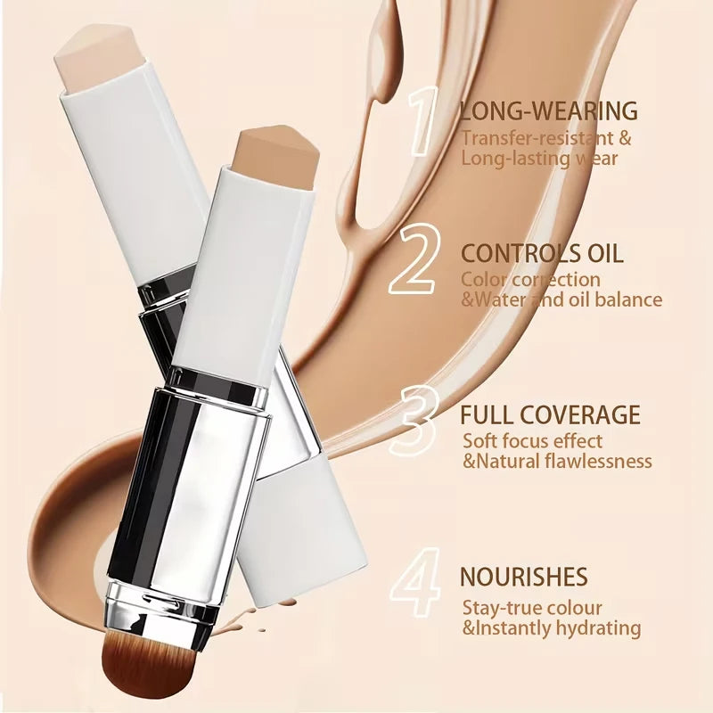 Dual-ended Foundation Stick Natural Matte Ivory White Natural Color Foundation Stick Even Out Skin Tone Provides Spot Foundation