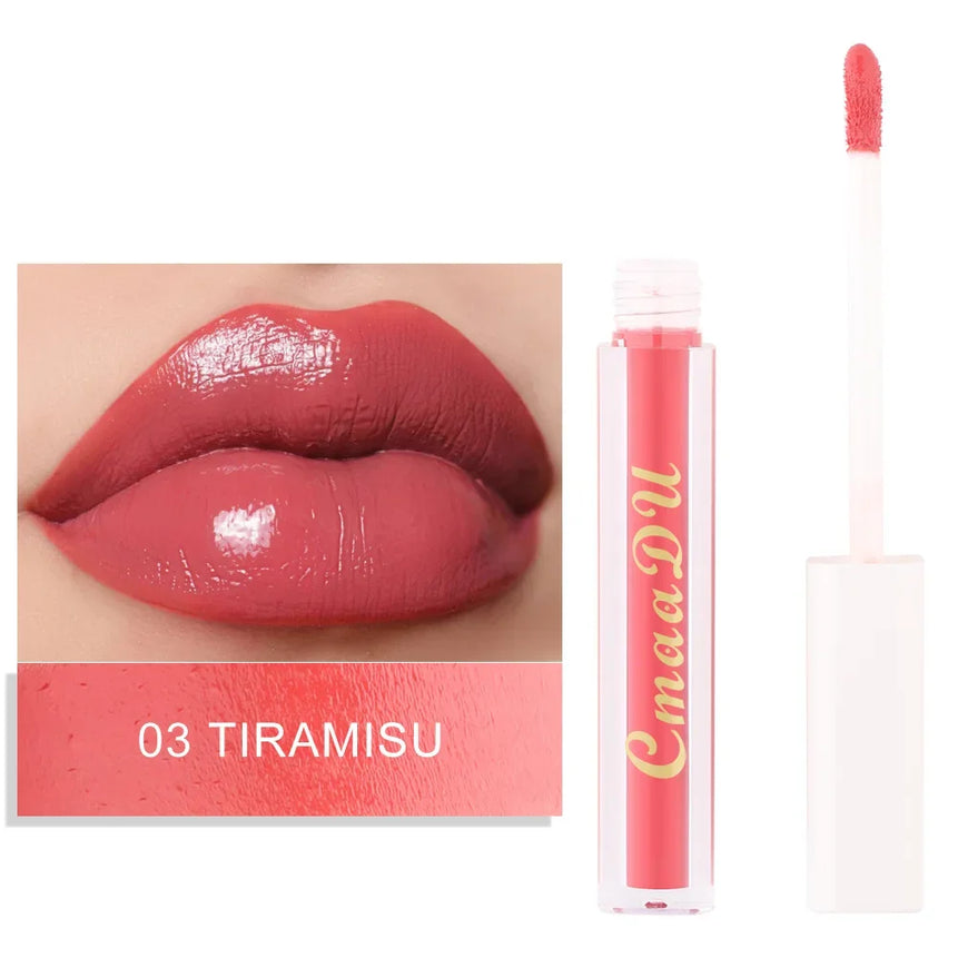 CmaaDu 8Color Lip Gloss Matte Creamy Cup Lipstick Satin Finish Makeup Liquid Lipgloss Lipstick Long Lasting Glossy Lip Cosmetic