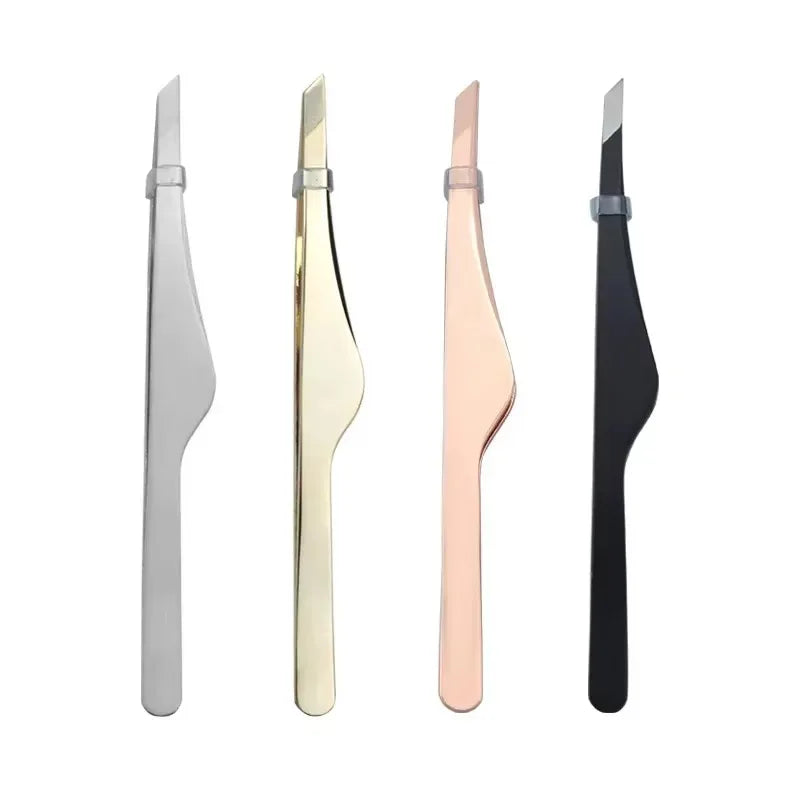Hair Removal Tweezer Stainless Steel Eyebrow Tweezers Slant Tip for Eyelash Extensions Professional Precision Clip Makeup Tools