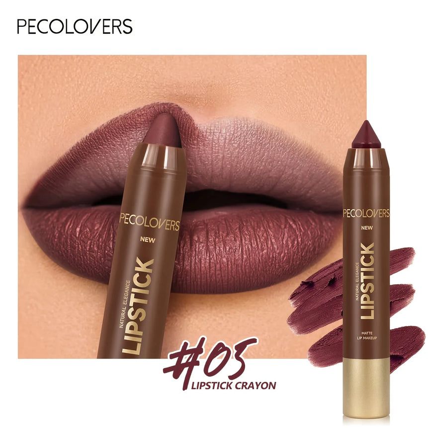 Velvet Lip Liner Crayon, Matte Tapered Gradient Lipstick Pen, Waterproof Non-Sticky Contouring Lip Makeup, Mixed Color System