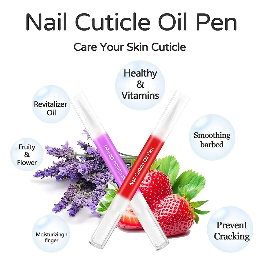 Manicure Set Nail File Nail Pen Nail Brush Nail Cuticle Oil Pen Nutrient Solution for Home Use and Professional Nail Salon