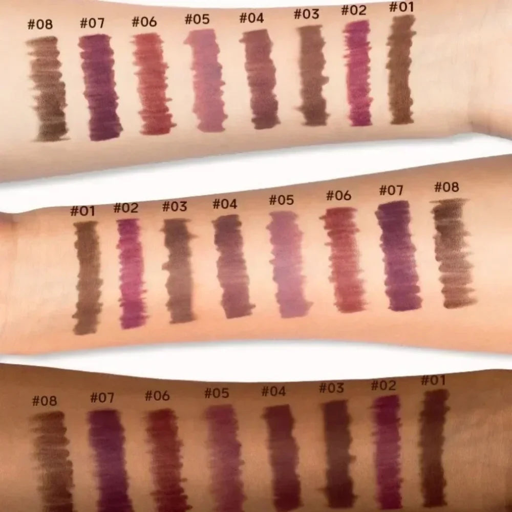 8-colors Matte Lip Liner Pencil Lip Contour Lipstick Pen Nude Brown Lipstick Pencil Natural Lasting Waterproof Lipliner Makeup