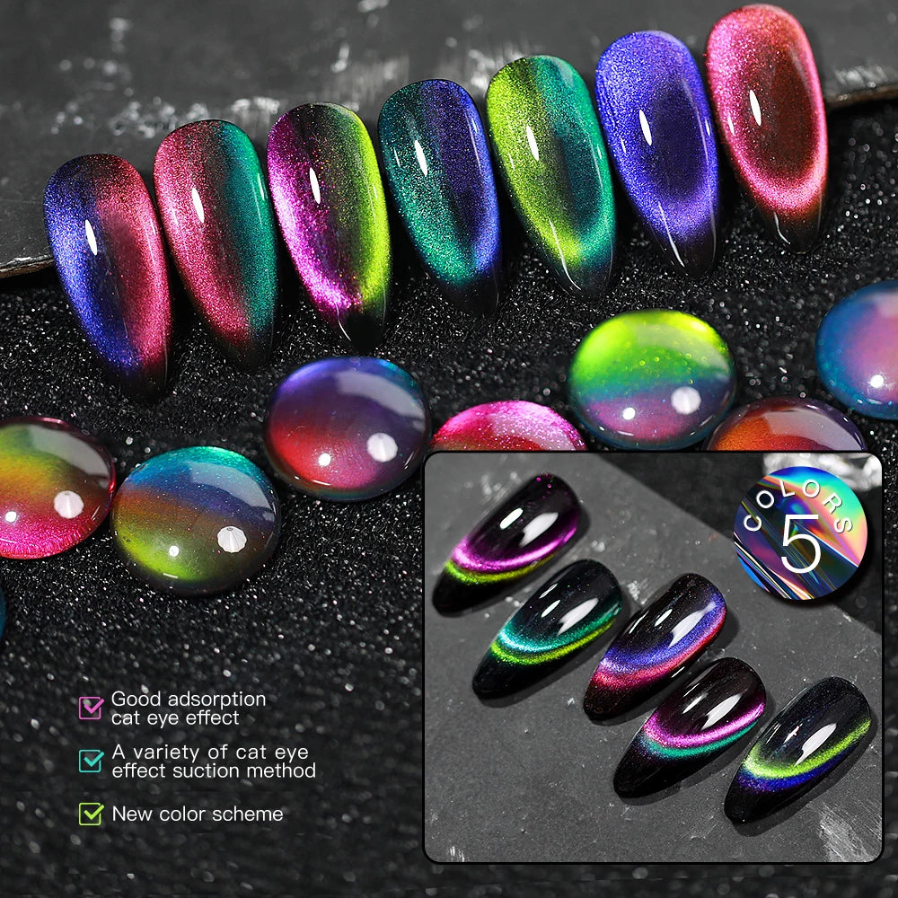 AS 15ml Cat Eye Nail Gel Polish 9D Shiny Magnetic Gel Polish Galaxy Effect Nail Gel Soak Off Manicure Varnish Need Black Gel
