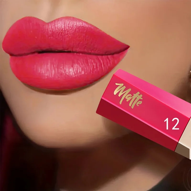 Matte Liquid Lipstick, Long Lasting Waterproof Non-Stick Velvet Lip Color, Lightweight Fog Matte Lip Makeup for Women