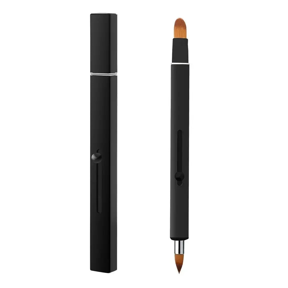 Retractable Lip Makeup Brush Lipstick Lip Gloss Brush Telescopic Dual Use Lip Brush Beauty Tools With Protect Cap