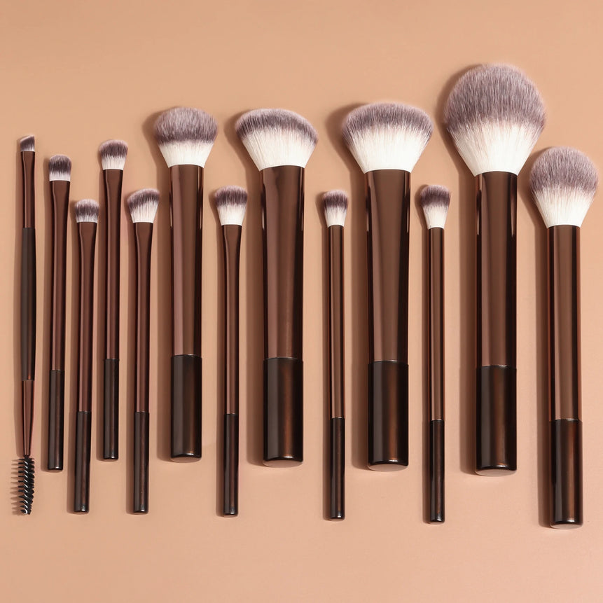 13PCS Makeup Brush Set Foundation Concealer Powder Eyeshadow Blush Brush Kabuki Blending Cosmetic Beauty Tool for Face