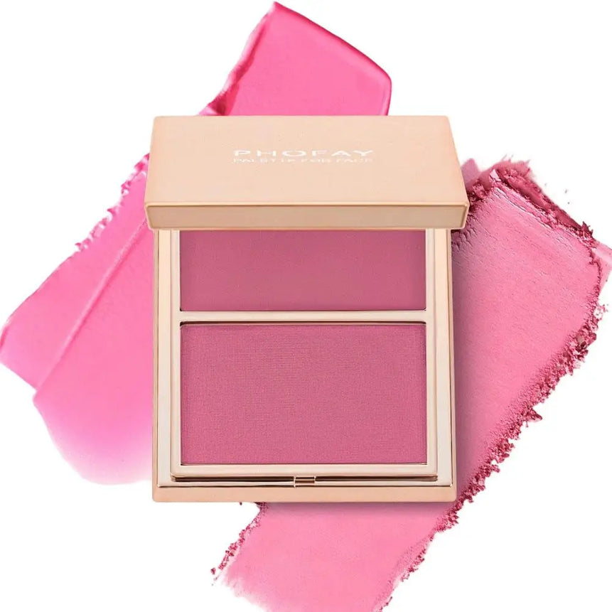 Natural Matte Contour Blush Highly Pigmented Long Lasting Dual Color Palette For A Sculpted Face And Natural Beauty Makeup Look