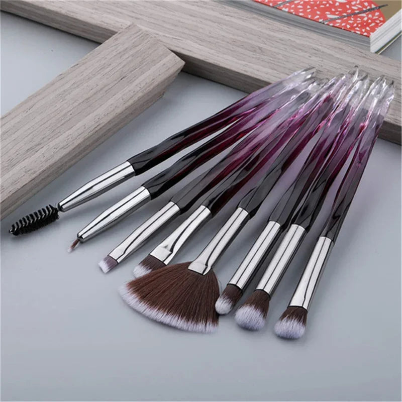 5-10 purple makeup brush quality synthetic foundation, loose powder contouring concealer eyeshadow, professional makeup tool