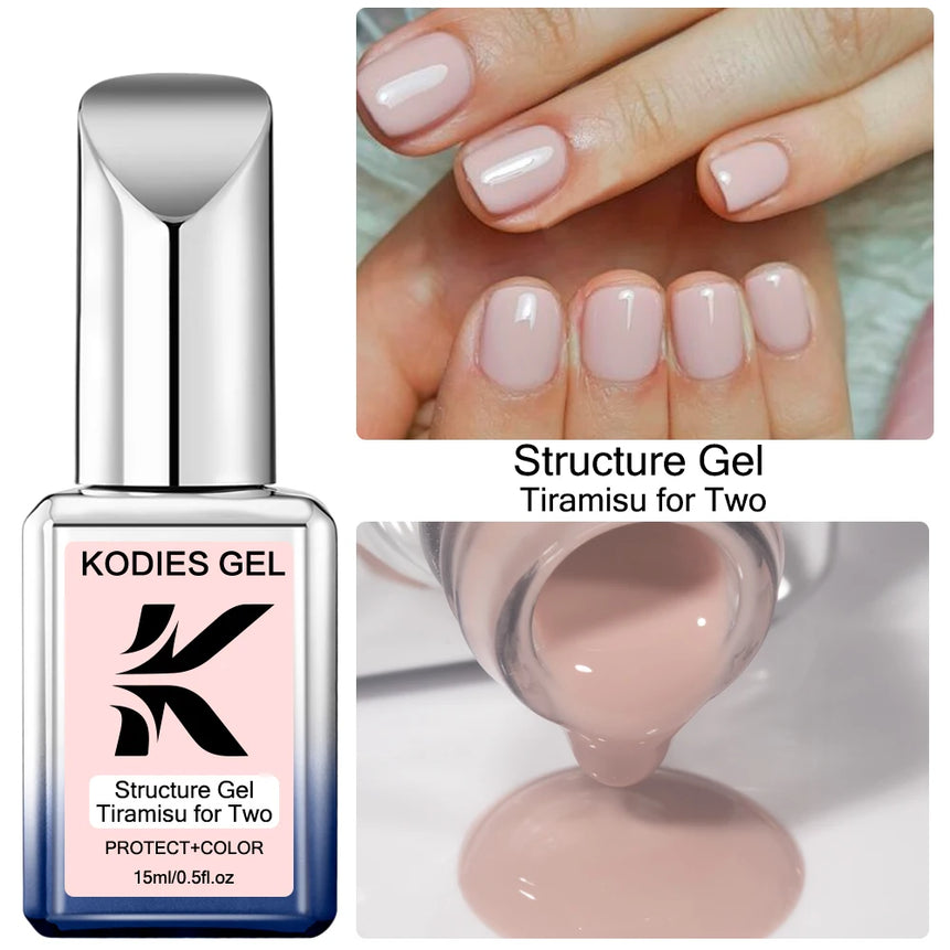 KODIES GEL 15ml Semi-permanent Rubber Base For Gel Varnish Hybrid Nude French Pink Enamel Soak Off Construction UV Gellak Salon