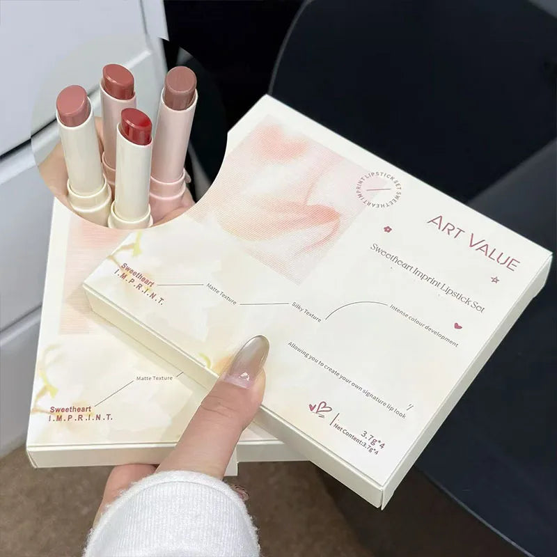 Art Value Matte Lipstick Gift Set, Soft Matte Finish with Subtle Sparkle, Lip Gloss Ideal for Autumn & Winter and Christmas Gift