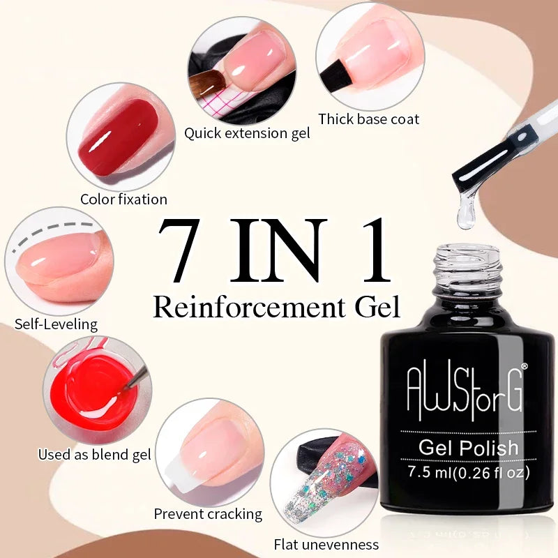 AWStorG 7.5ML Golden Gradient Cat Eye Magnetic Gel Sparkling Glitter Nail Polish Semi Permanent UV Nail Art No Need Base Color