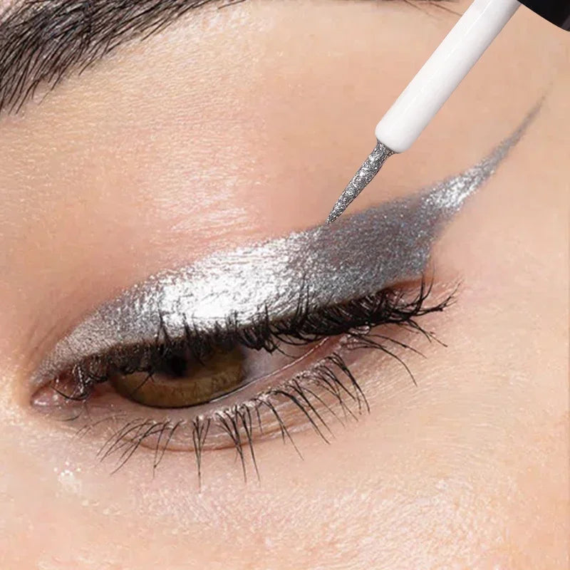 Pearlescent Diamond Gold Liquid Eyeshadow Eyeliner Stick Waterproof Glitter Sequins Rose Gold White Eyeliner Pen Korean Makeup