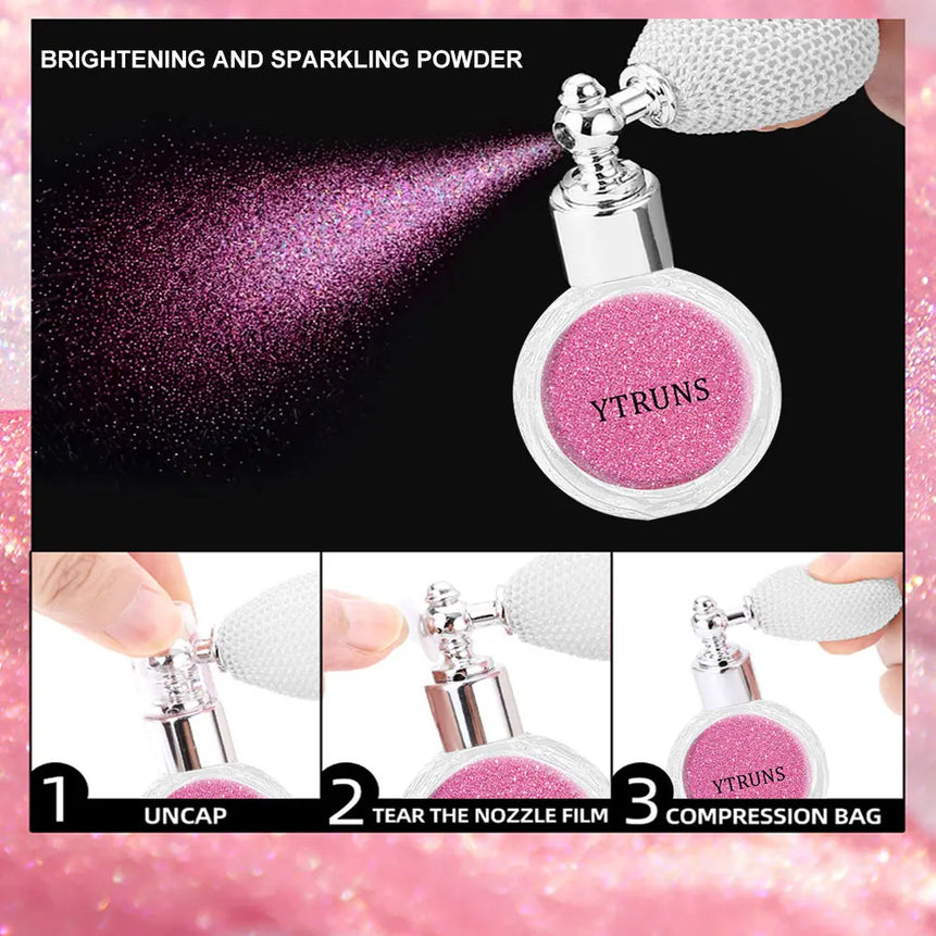 Star glitter spray, mixing color system, body makeup highlighter, 3D glitter fine powder, suitable for performances and banquets