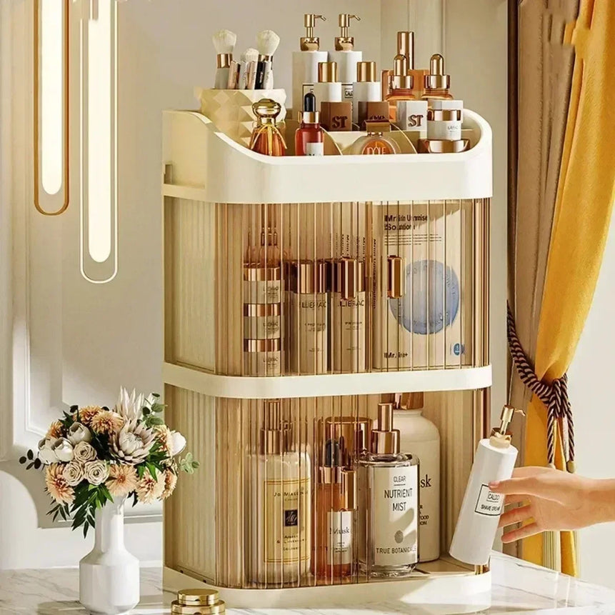 Makeup Storage Box Large Capacity Dressing Table Storage Rack Dust-proof Cosmetic Organizer Cosmetics Containe Drawer Organizer