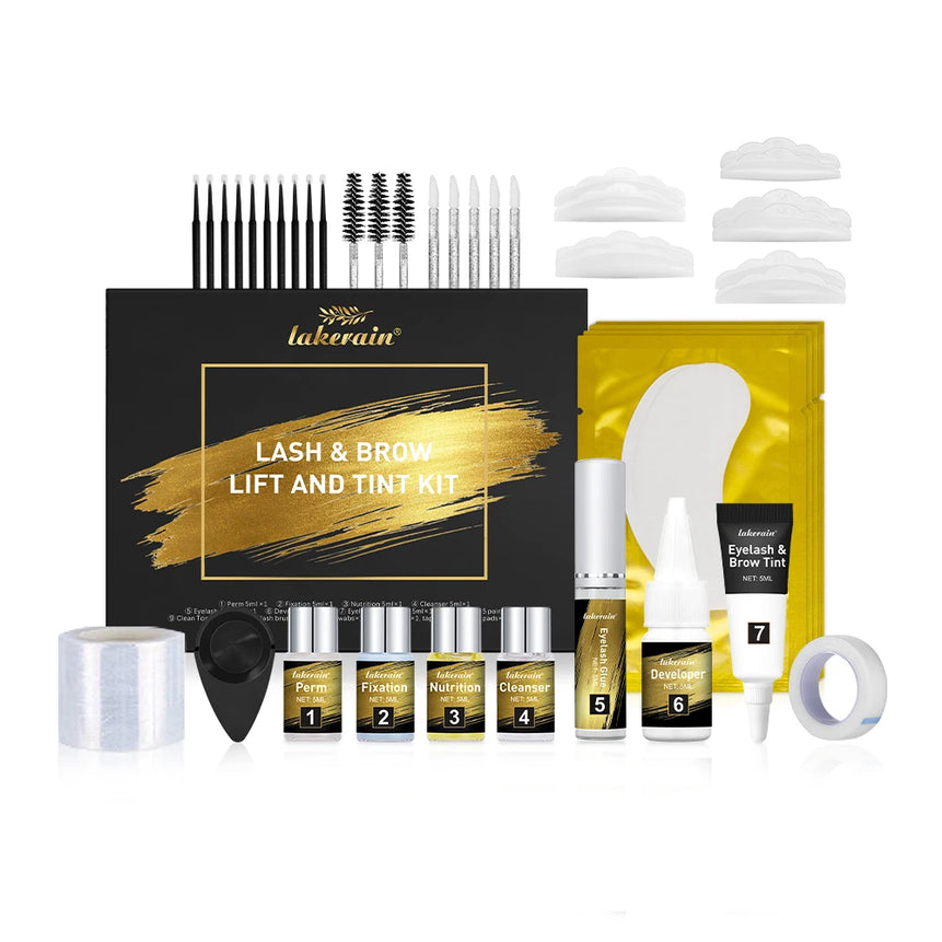 Lakerain Lash & Brow Lifted And Tint Kit Lash Brow Lift Perm Fixation Setting Curled Lashes Long-lasting Set Female Makeup