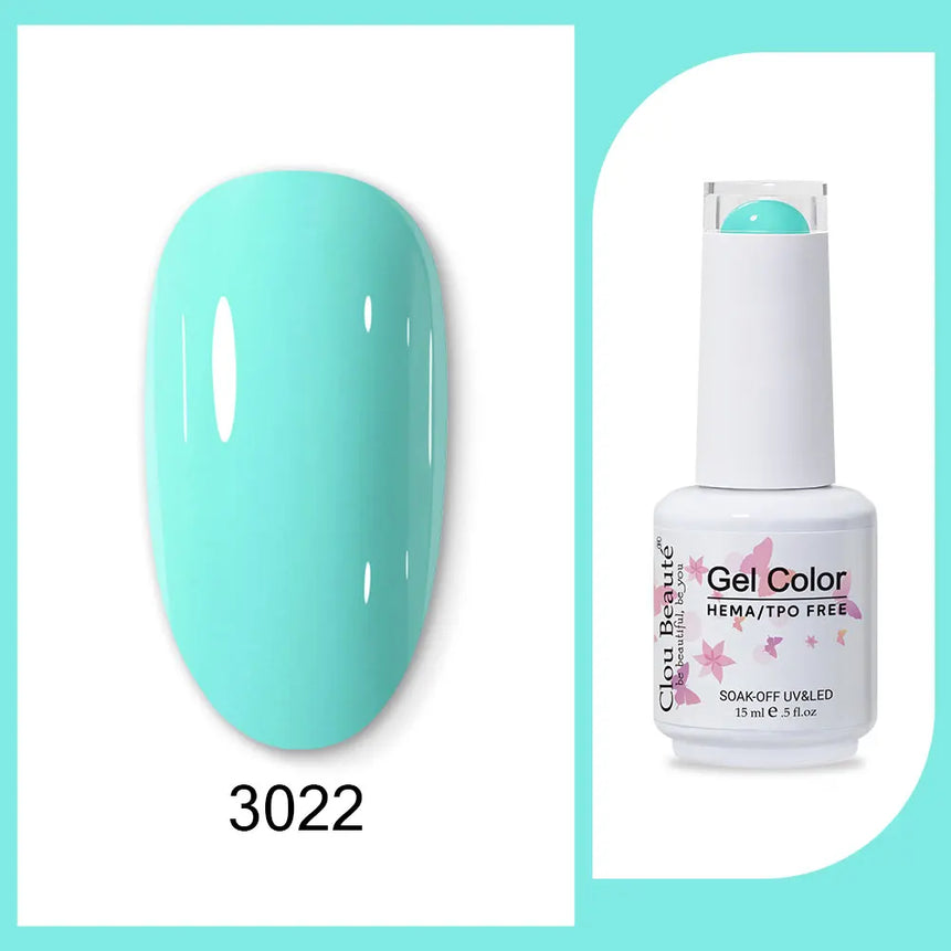 Clou Beaute 15ml Red Black White Green Neon Gel Nail Polish Base Top Coat Velvet Top 400 Colors Semi Permanent Gel Nail Varnish